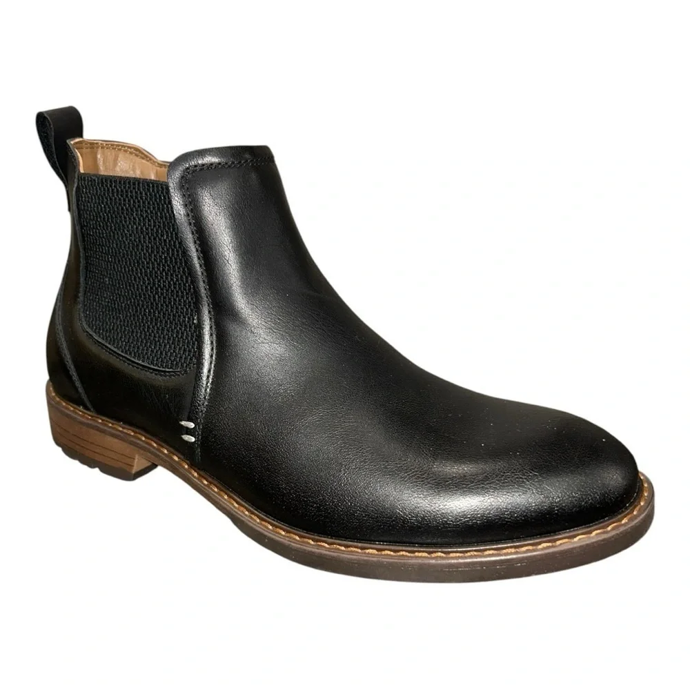 Madden NYC NWOB Vegan Leather Black Chukka Side Zip Ankle Boots Men’s 7